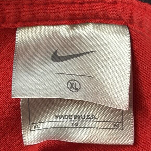 Y2K Nike Ringer Tee Men's Size XL Red Black Mini Swish Trim Short Sleeves USA - Picture 6 of 7